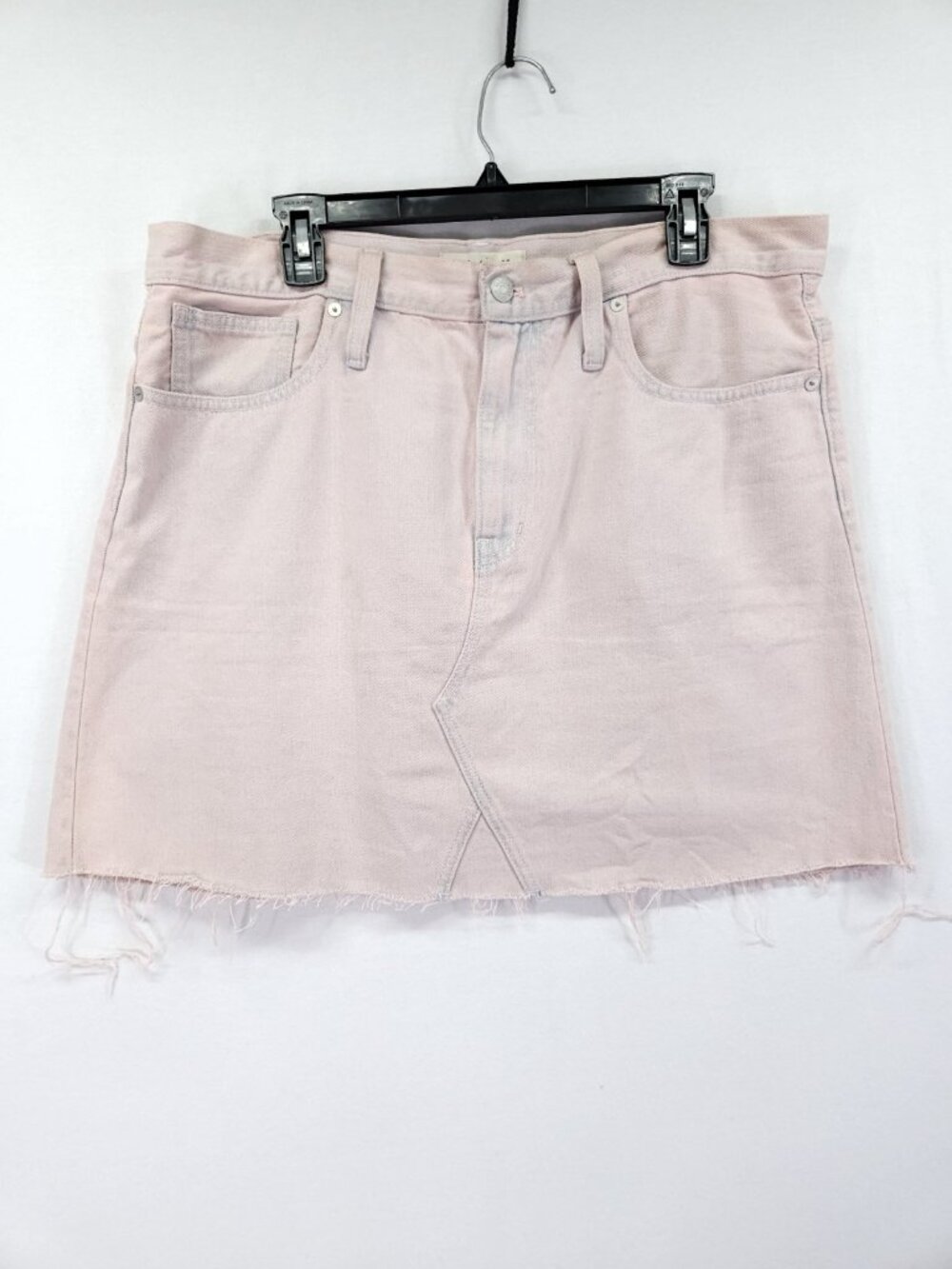 Madewell Rigid Denim A-Line Mini Skirt Women's Size 32 Raw Hem Coastal Cowgirl